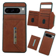 For Google Pixel 9 Pro XL Solid Color Metal Buckle Card Slots Bag Phone Case(Brown) - Google Cases by PMC TechLife | Online Shopping South Africa | PMC TechLife | Buy Now Pay Later Mobicred