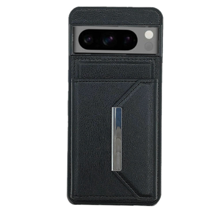 For Google Pixel 9 Pro XL Solid Color Metal Buckle Card Slots Bag Phone Case(Black) - Google Cases by PMC TechLife | Online Shopping South Africa | PMC TechLife | Buy Now Pay Later Mobicred