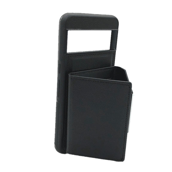 For Google Pixel 9 Pro XL Solid Color Metal Buckle Card Slots Bag Phone Case(Black)