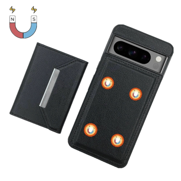 For Google Pixel 9 Pro XL Solid Color Metal Buckle Card Slots Bag Phone Case(Black) - Google Cases by PMC TechLife | Online Shopping South Africa | PMC TechLife | Buy Now Pay Later Mobicred