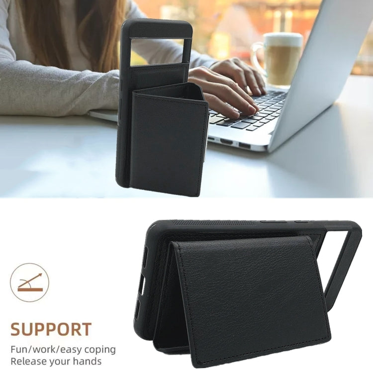 For Google Pixel 9 Pro XL Solid Color Metal Buckle Card Slots Bag Phone Case(Black)