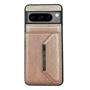 For Google Pixel 9 Pro XL Solid Color Metal Buckle Card Slots Bag Phone Case(Rose Gold)