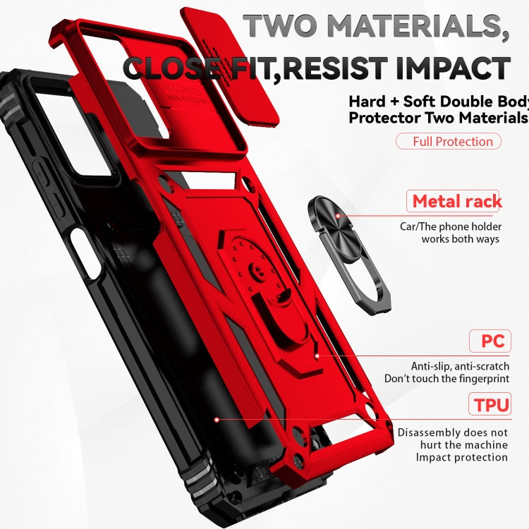 For Motorola Moto G Power 5G 2024 Sliding Camshield Holder Phone Case(Red) - free shipping - PMC Jewellery - Order now!