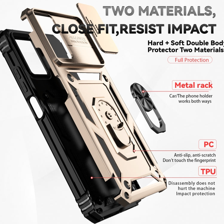 For Motorola Moto G Power 5G 2024 Sliding Camshield Holder Phone Case(Gold) - Motorola Cases by PMC Jewellery | Online Shopping South Africa | PMC Jewellery | Buy Now Pay Later Mobicred
