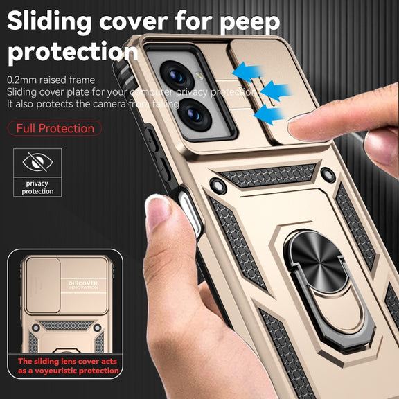 For Motorola Moto G Power 5G 2024 Sliding Camshield Holder Phone Case(Gold)