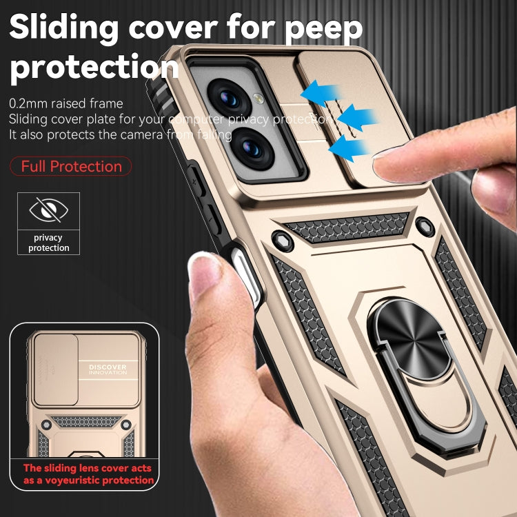 For Motorola Moto G Power 5G 2024 Sliding Camshield Holder Phone Case(Gold)