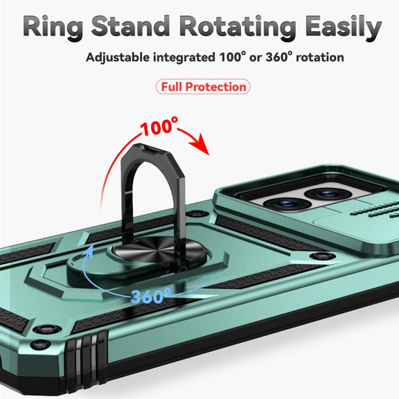 For Motorola Moto G Power 5G 2024 Sliding Camshield Holder Phone Case(Green)