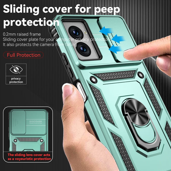 For Motorola Moto G Power 5G 2024 Sliding Camshield Holder Phone Case(Green)