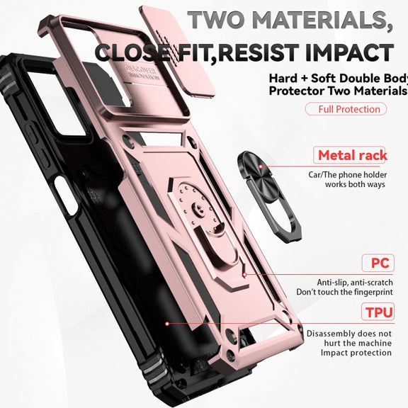 For Motorola Moto G Power 5G 2024 Sliding Camshield Holder Phone Case(Rose Gold)