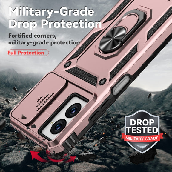 For Motorola Moto G Power 5G 2024 Sliding Camshield Holder Phone Case(Rose Gold)