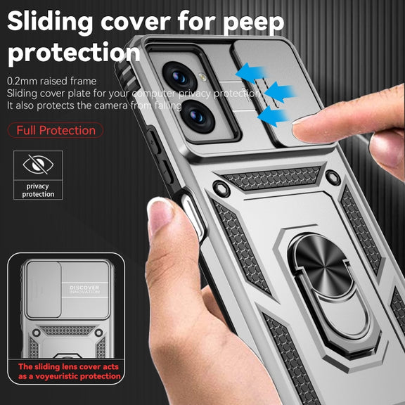 For Motorola Moto G Power 5G 2024 Sliding Camshield Holder Phone Case(Silver)