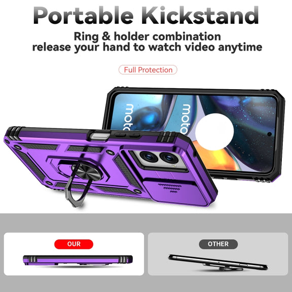 For Motorola Moto G Power 5G 2024 Sliding Camshield Holder Phone Case(Purple)