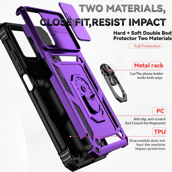 For Motorola Moto G Power 5G 2024 Sliding Camshield Holder Phone Case(Purple)