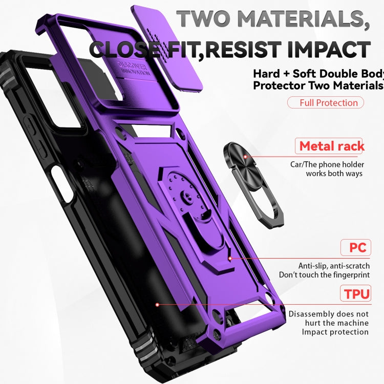 For Motorola Moto G Power 5G 2024 Sliding Camshield Holder Phone Case(Purple)