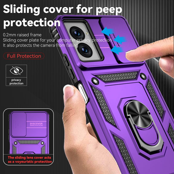 For Motorola Moto G Power 5G 2024 Sliding Camshield Holder Phone Case(Purple)