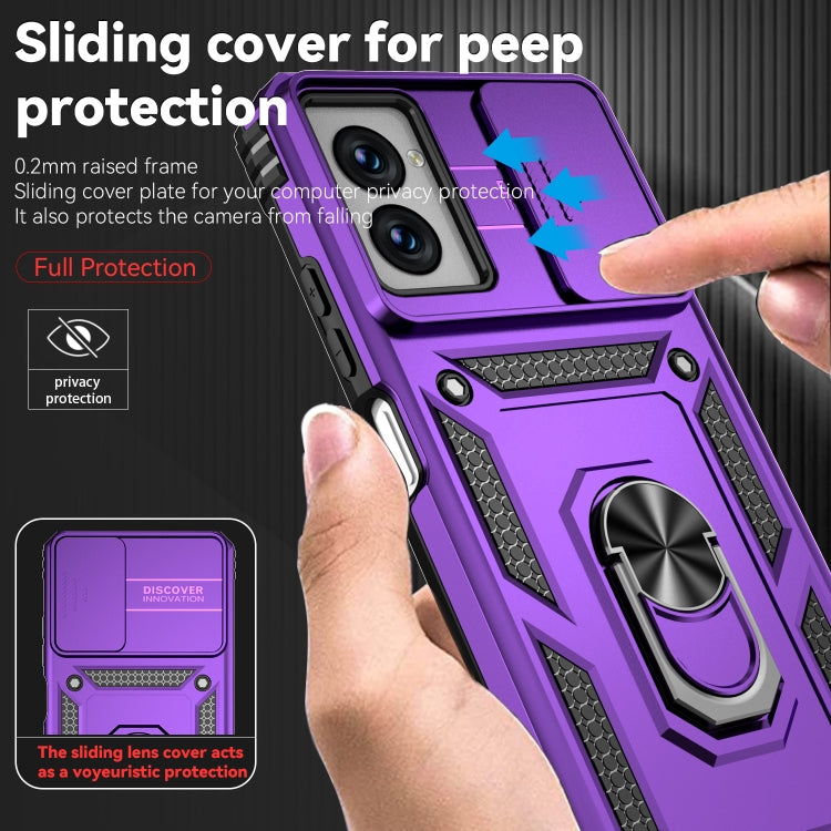 For Motorola Moto G Power 5G 2024 Sliding Camshield Holder Phone Case(Purple)