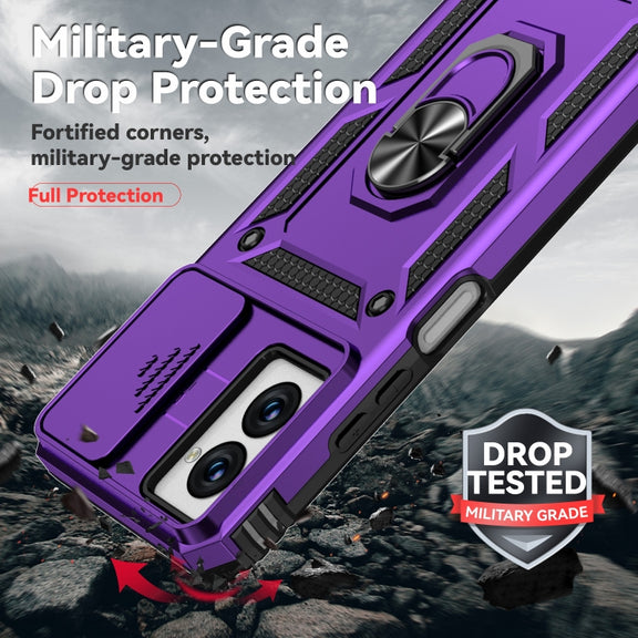 For Motorola Moto G Power 5G 2024 Sliding Camshield Holder Phone Case(Purple)