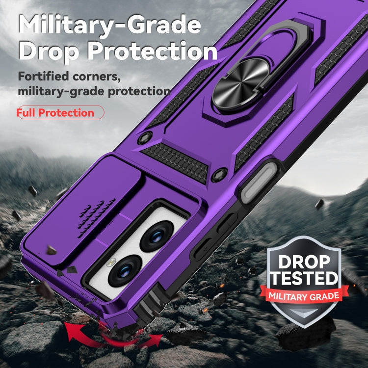 For Motorola Moto G Power 5G 2024 Sliding Camshield Holder Phone Case(Purple)