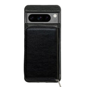 For Google Pixel 9 Pro XL Solid Color Zipper 11-Card Slots Bag Phone Case with Lanyard(Black)