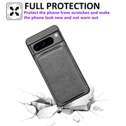 For Google Pixel 6a Solid Color Zipper 11-Card Slots Bag Phone Case with Lanyard(Grey)