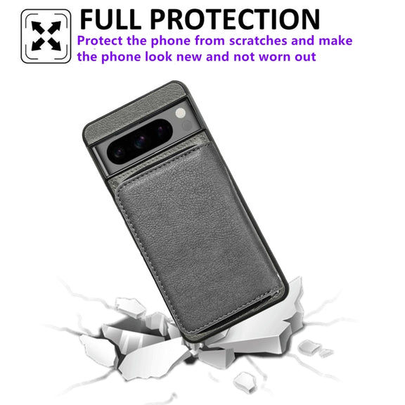 For Google Pixel 6 Solid Color Zipper 11-Card Slots Bag Phone Case with Lanyard(Grey)