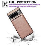 For Google Pixel 6 Solid Color Zipper 11-Card Slots Bag Phone Case with Lanyard(Rose Gold)