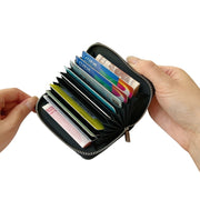 For iPhone 16 Pro Max Solid Color Zipper 11-Card Slots Bag Phone Case with Lanyard(Black)