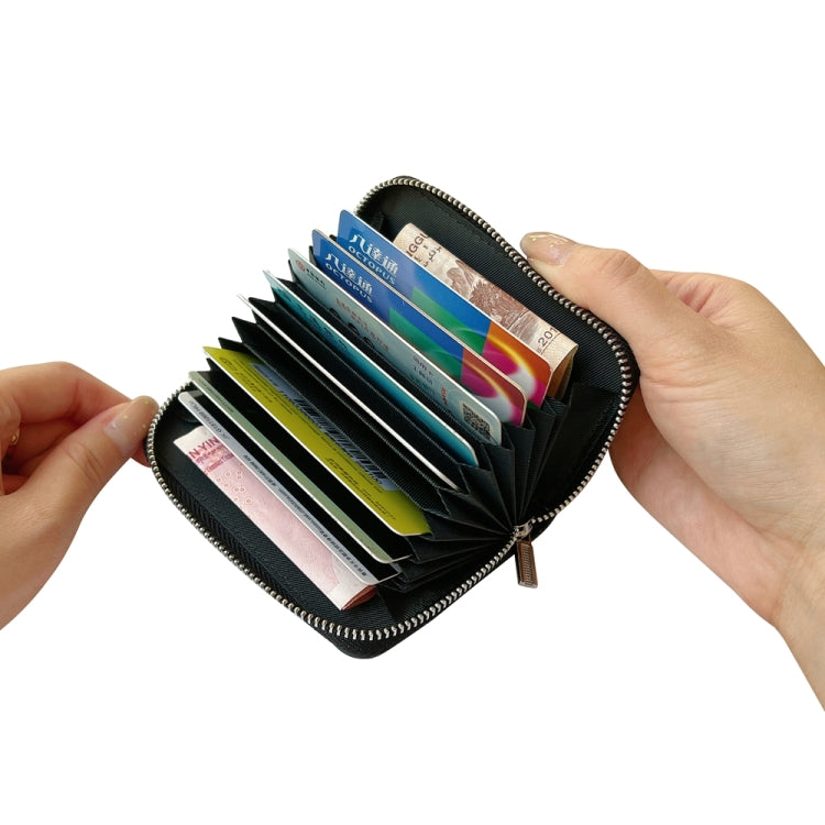 For iPhone 16 Pro Max Solid Color Zipper 11-Card Slots Bag Phone Case with Lanyard(Black)