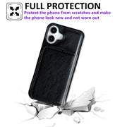 For iPhone 16 Plus Solid Color Zipper 11-Card Slots Bag Phone Case with Lanyard(Black)