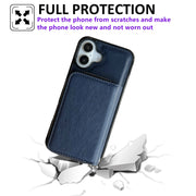For iPhone 16 Solid Color Zipper 11-Card Slots Bag Phone Case with Lanyard(Blue)