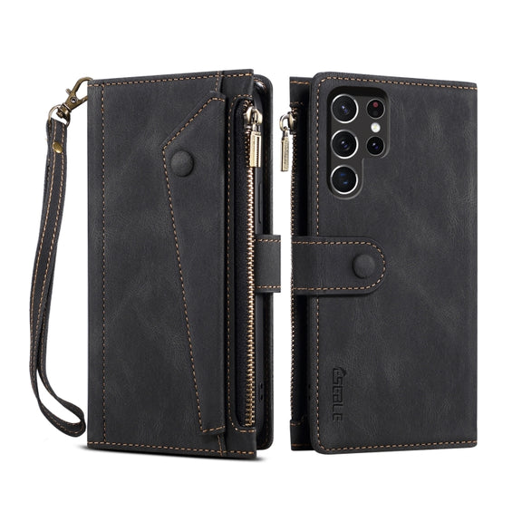For Samsung Galaxy S25 Ultra 5G ESEBLE Retro Frosted RFID Flip Leather Phone Case(Black)
