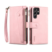 For Samsung Galaxy S25 Ultra 5G ESEBLE Retro Frosted RFID Flip Leather Phone Case(Rose Gold)