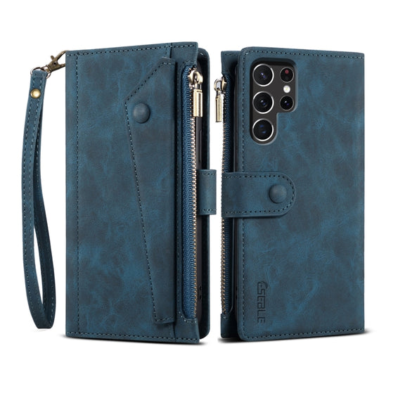 For Samsung Galaxy S25 Ultra 5G ESEBLE Retro Frosted RFID Flip Leather Phone Case(Dark Green)