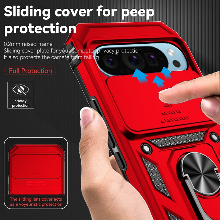 For Google Pixel 9 Sliding Camshield Holder Phone Case(Red) - Google Cases by PMC TechLife | Online Shopping South Africa | PMC TechLife | Buy Now Pay Later Mobicred