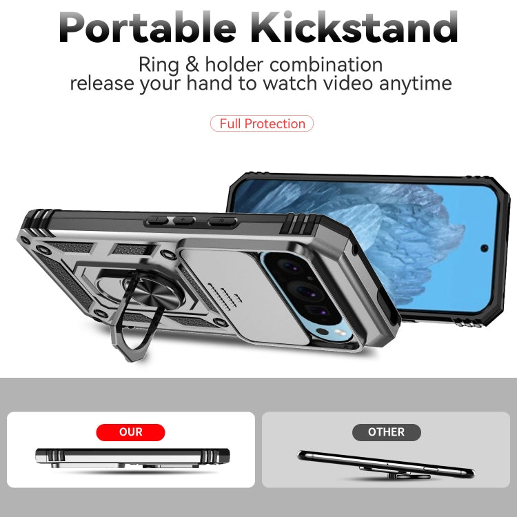 For Google Pixel 9 Sliding Camshield Holder Phone Case(Silver) - Google Cases by PMC TechLife | Online Shopping South Africa | PMC TechLife | Buy Now Pay Later Mobicred