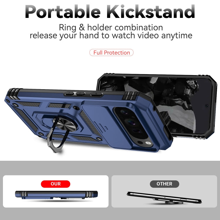 For Google Pixel 9 Pro Sliding Camshield Holder Phone Case(Blue) - Google Cases by PMC TechLife | Online Shopping South Africa | PMC TechLife | Buy Now Pay Later Mobicred