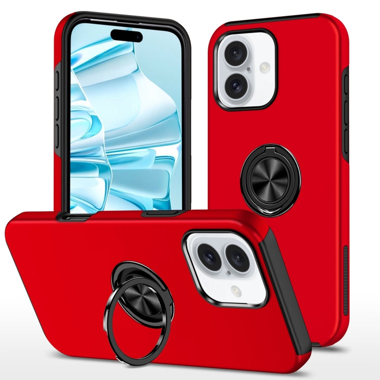 For iPhone 16 Magnetic Ring Holder Phone Case(Red) - iPhone 16 Cases by PMC TechLife | Online Shopping South Africa | PMC TechLife | Buy Now Pay Later Mobicred