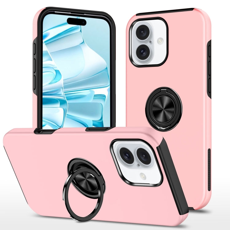 For iPhone 16 Magnetic Ring Holder Phone Case(Rose Gold) - iPhone 16 Cases by PMC TechLife | Online Shopping South Africa | PMC TechLife | Buy Now Pay Later Mobicred