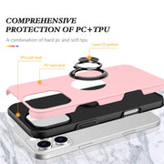 For iPhone 16 Magnetic Ring Holder Phone Case(Rose Gold)