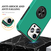 For iPhone 16 Magnetic Ring Holder Phone Case(Dark Green)