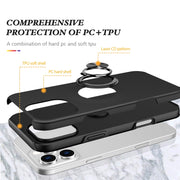 For iPhone 16 Plus Magnetic Ring Holder Phone Case(Black)