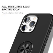 For iPhone 16 Plus Magnetic Ring Holder Phone Case(Black)