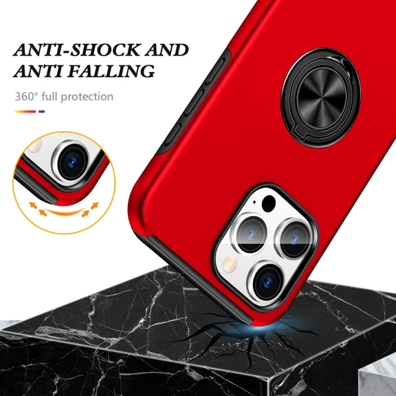 For iPhone 16 Plus Magnetic Ring Holder Phone Case(Red)
