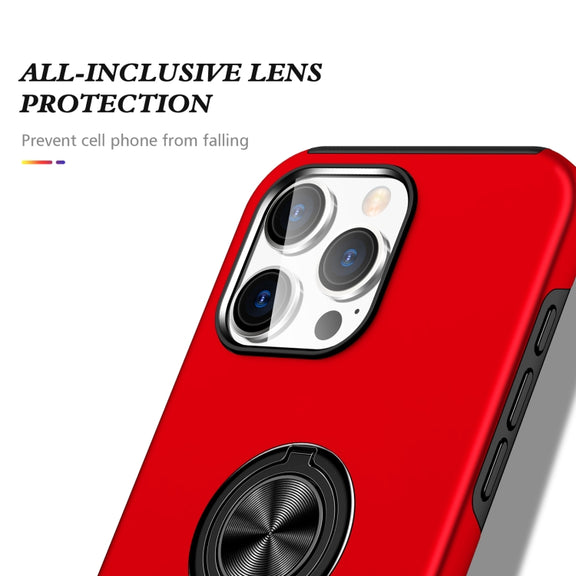 For iPhone 16 Plus Magnetic Ring Holder Phone Case(Red)