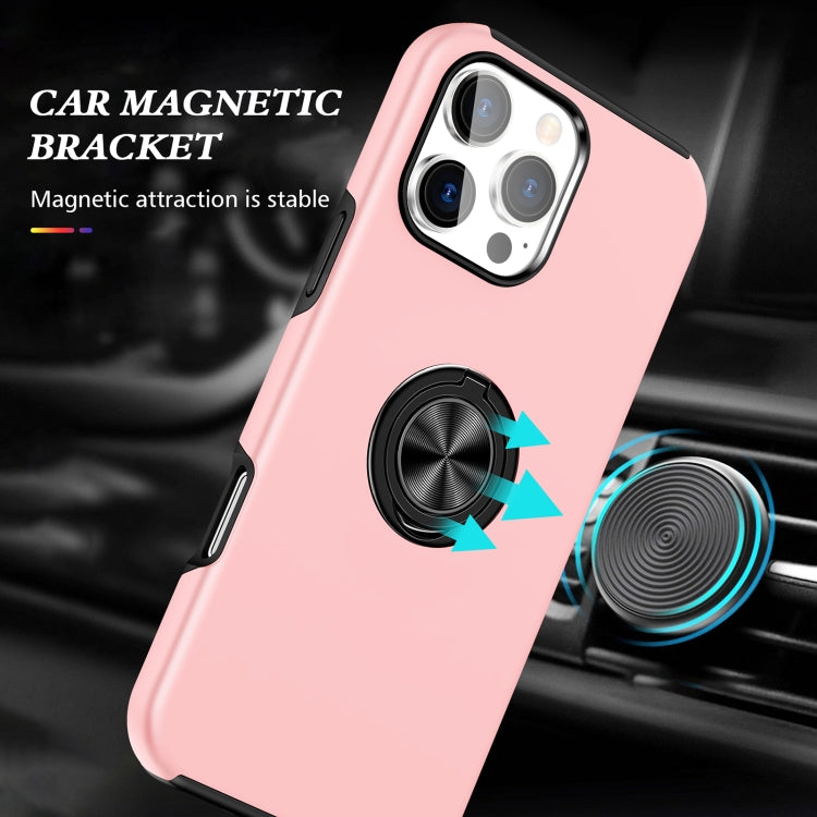 For iPhone 16 Plus Magnetic Ring Holder Phone Case(Rose Gold)