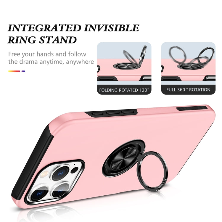 For iPhone 16 Plus Magnetic Ring Holder Phone Case(Rose Gold) - iPhone 16 Plus Cases by PMC TechLife | Online Shopping South Africa | PMC TechLife | Buy Now Pay Later Mobicred