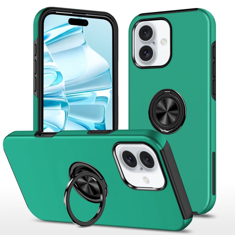 For iPhone 16 Plus Magnetic Ring Holder Phone Case(Dark Green) - iPhone 16 Plus Cases by PMC TechLife | Online Shopping South Africa | PMC TechLife | Buy Now Pay Later Mobicred