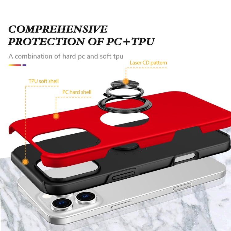 For iPhone 16 Pro Magnetic Ring Holder Phone Case(Red) - iPhone 16 Pro Cases by PMC TechLife | Online Shopping South Africa | PMC TechLife | Buy Now Pay Later Mobicred