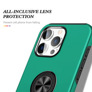 For iPhone 16 Pro Magnetic Ring Holder Phone Case(Dark Green)