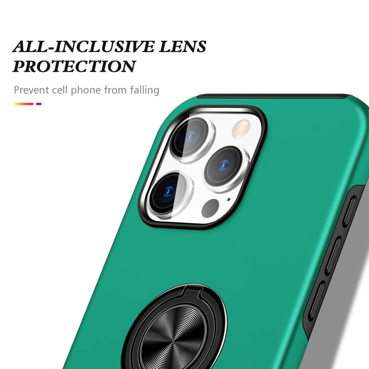 For iPhone 16 Pro Magnetic Ring Holder Phone Case(Dark Green)